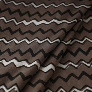 Brown - Pipad Block Printed Cotton Fabric