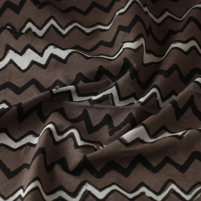 Brown - Pipad Block Printed Cotton Fabric