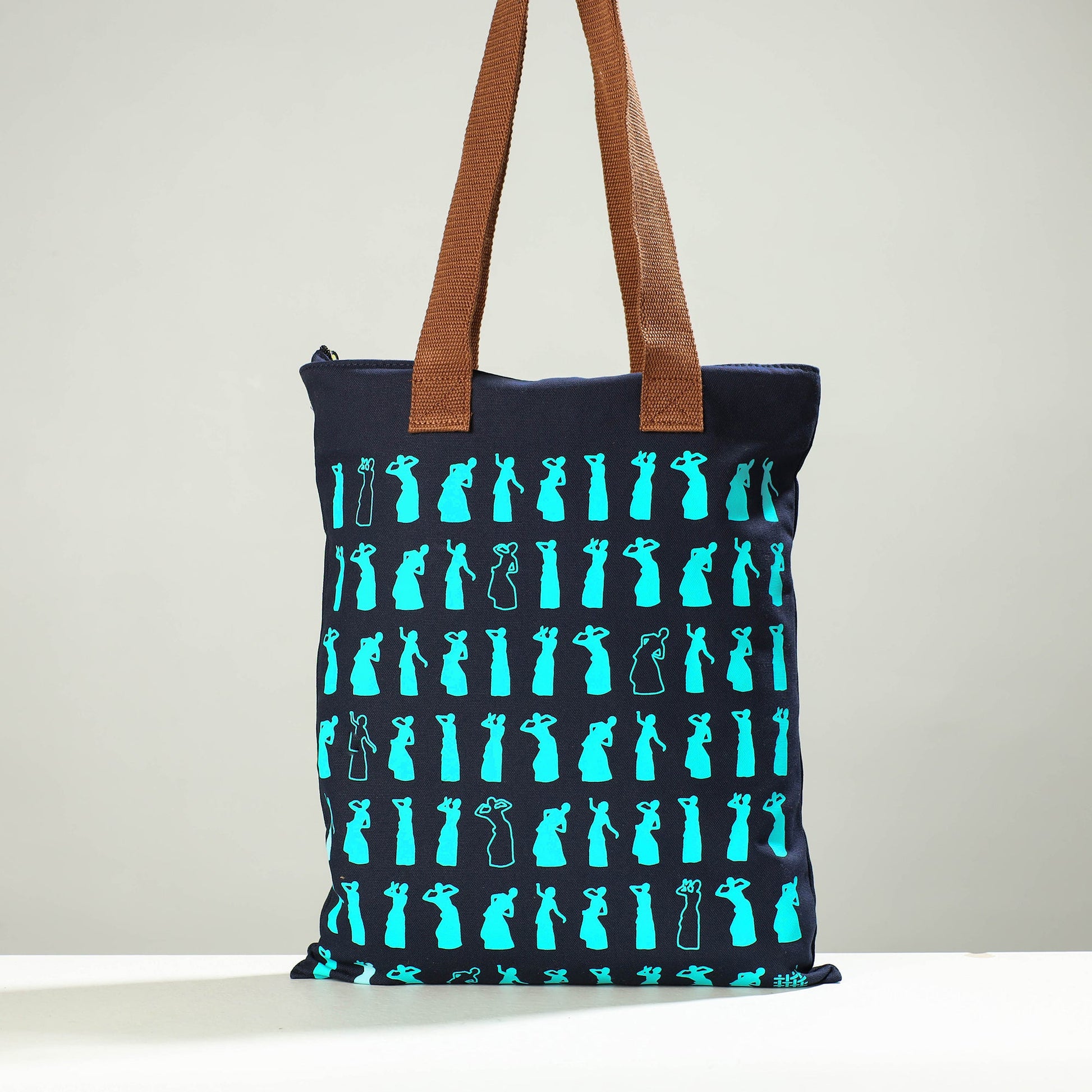 Blue - Assam Bihu Cotton Canvas Shoulder Bag