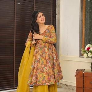 angelic embroidered kurta-palazzo set