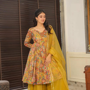 angelic embroidered kurta-palazzo set