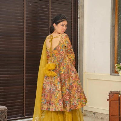 angelic embroidered kurta-palazzo set