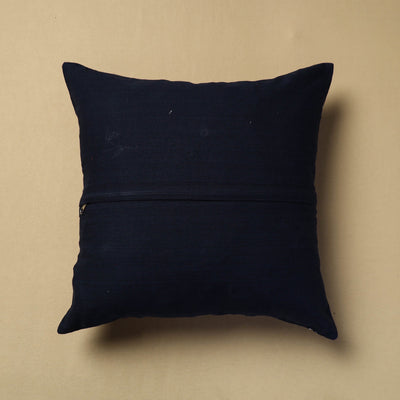 Black - Hand Embroidery Plain Cotton Cushion Cover (16 x 16 in)