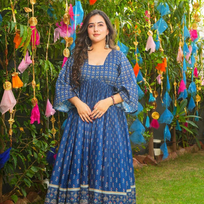 Jignasa blue chanderi suit set