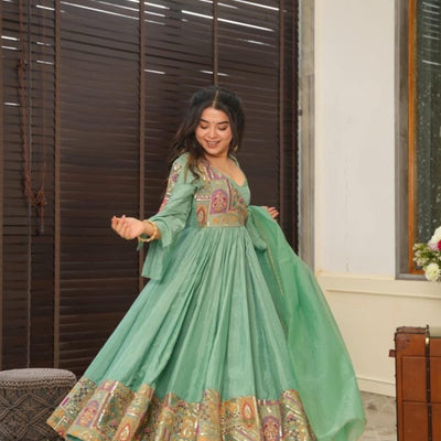 Janitha green suit set