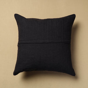 Black - Hand Embroidery Plain Cotton Cushion Cover (16 x 16 in)