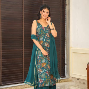 Kendall organza kurta-palazzo set