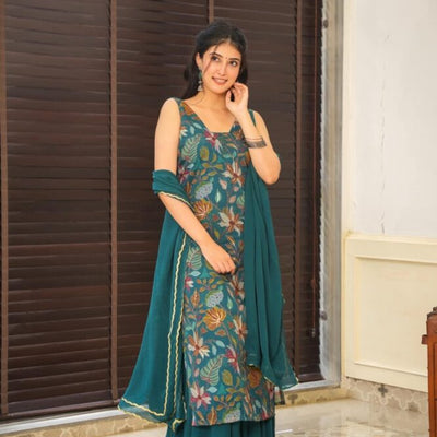 Kendall organza kurta-palazzo set