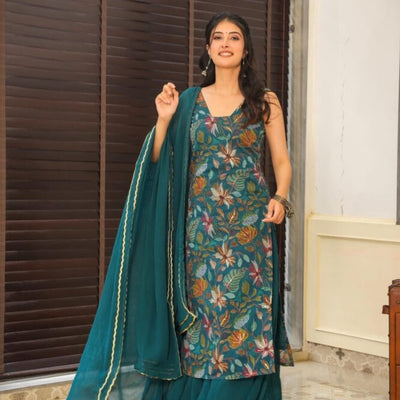 Kendall organza kurta-palazzo set
