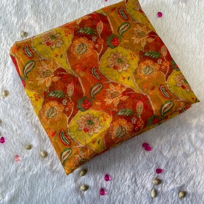 Yellow organza raw fabric #24