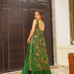 Sparkling green embroidered set