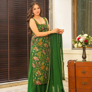 Sparkling green embroidered set