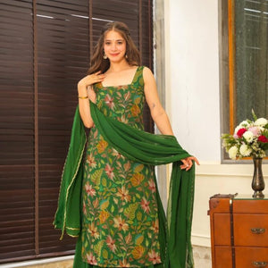 Sparkling green embroidered set