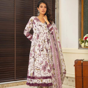 Frosted purple cotton suit set