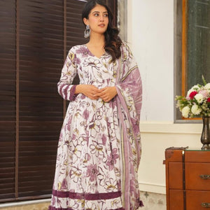 Frosted purple cotton suit set