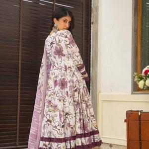 Frosted purple cotton suit set