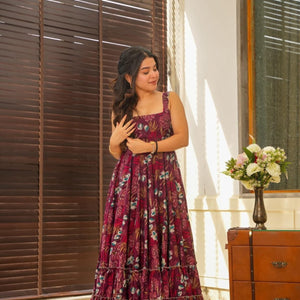 Mulberry Mist muslin maxi