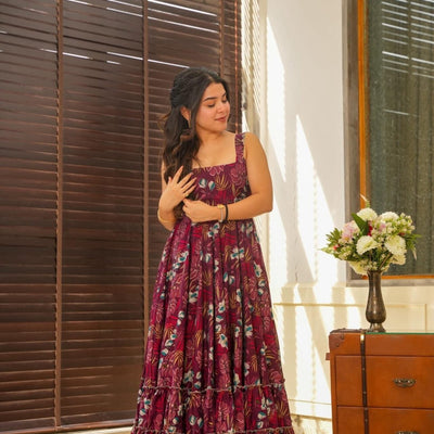 Mulberry Mist muslin maxi