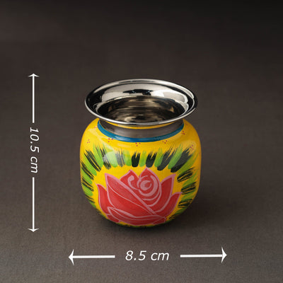 Banaras Handpainted Stainless Steel Lota / Kalash / Container