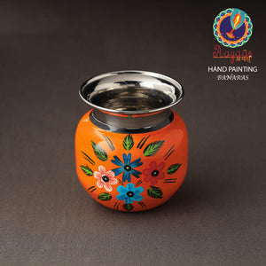 Banaras Handpainted Stainless Steel Lota / Kalash / Container