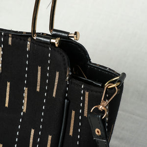 Black - Handcrafted Kantha Hand Embroidered Cotton Hand Bag