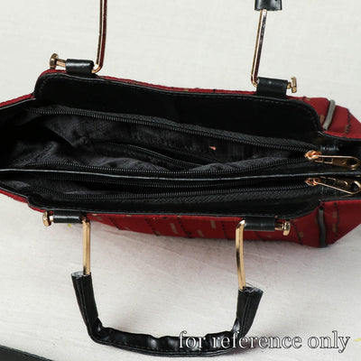 Black - Handcrafted Kantha Hand Embroidered Cotton Hand Bag