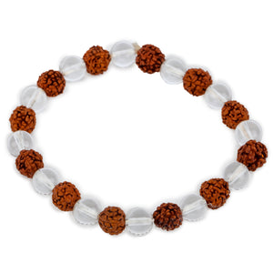 Studio Vaidik Rudraksha & Clear Quartz Bracelet