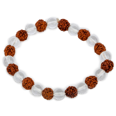 Studio Vaidik Rudraksha & Clear Quartz Bracelet