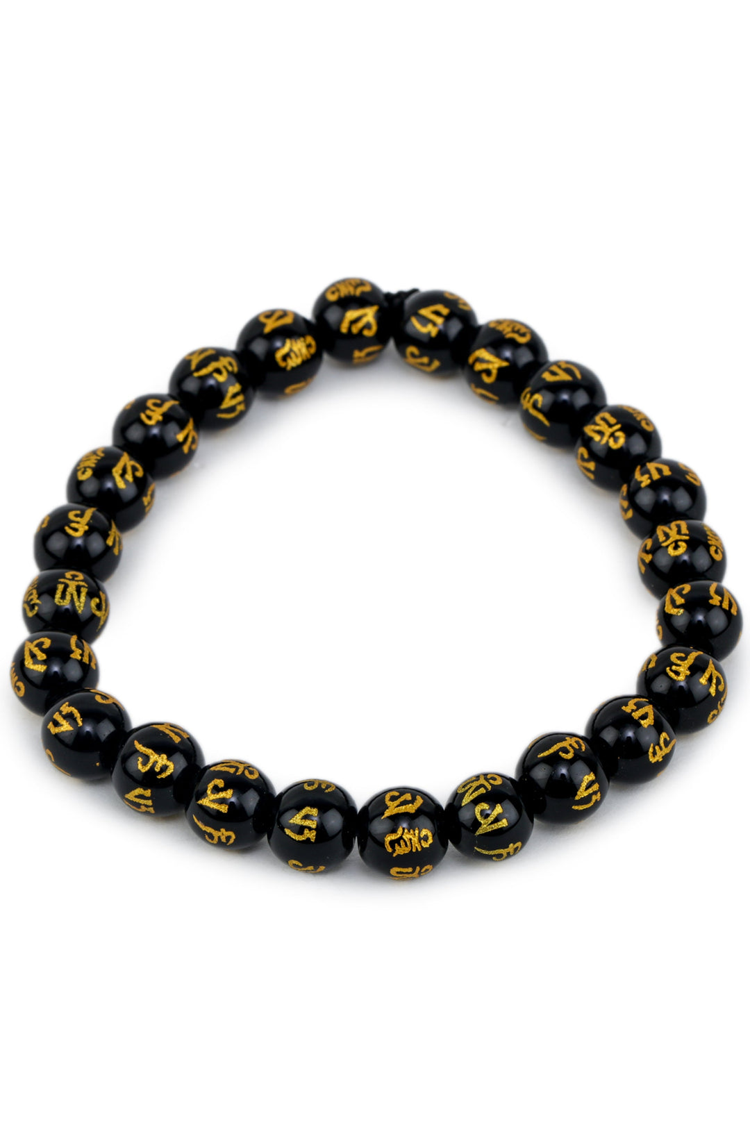 Studio Vaidik Black Onyx Bracelet with Om Mani Padme Hum