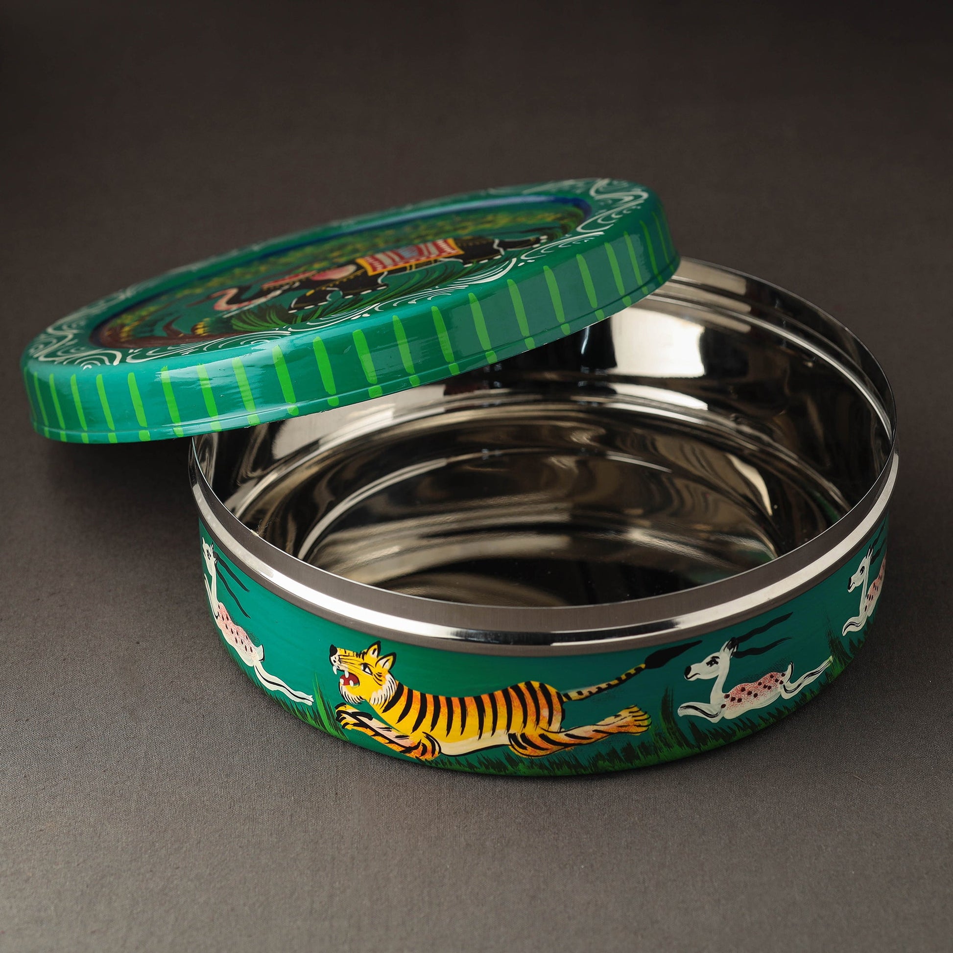 Banaras Handpainted Stainless Steel Chapati Box