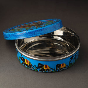 Banaras Handpainted Stainless Steel Chapati Box