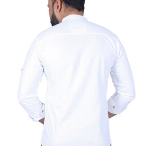 White Solid Pure Cotton Straight Kurta