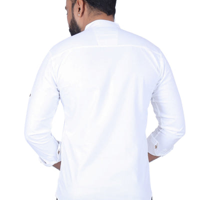 White Solid Pure Cotton Straight Kurta