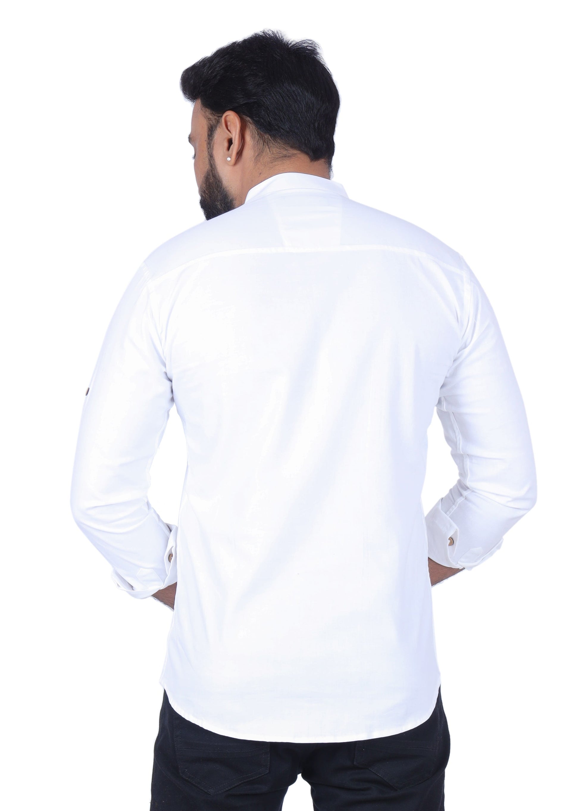 White Solid Pure Cotton Straight Kurta
