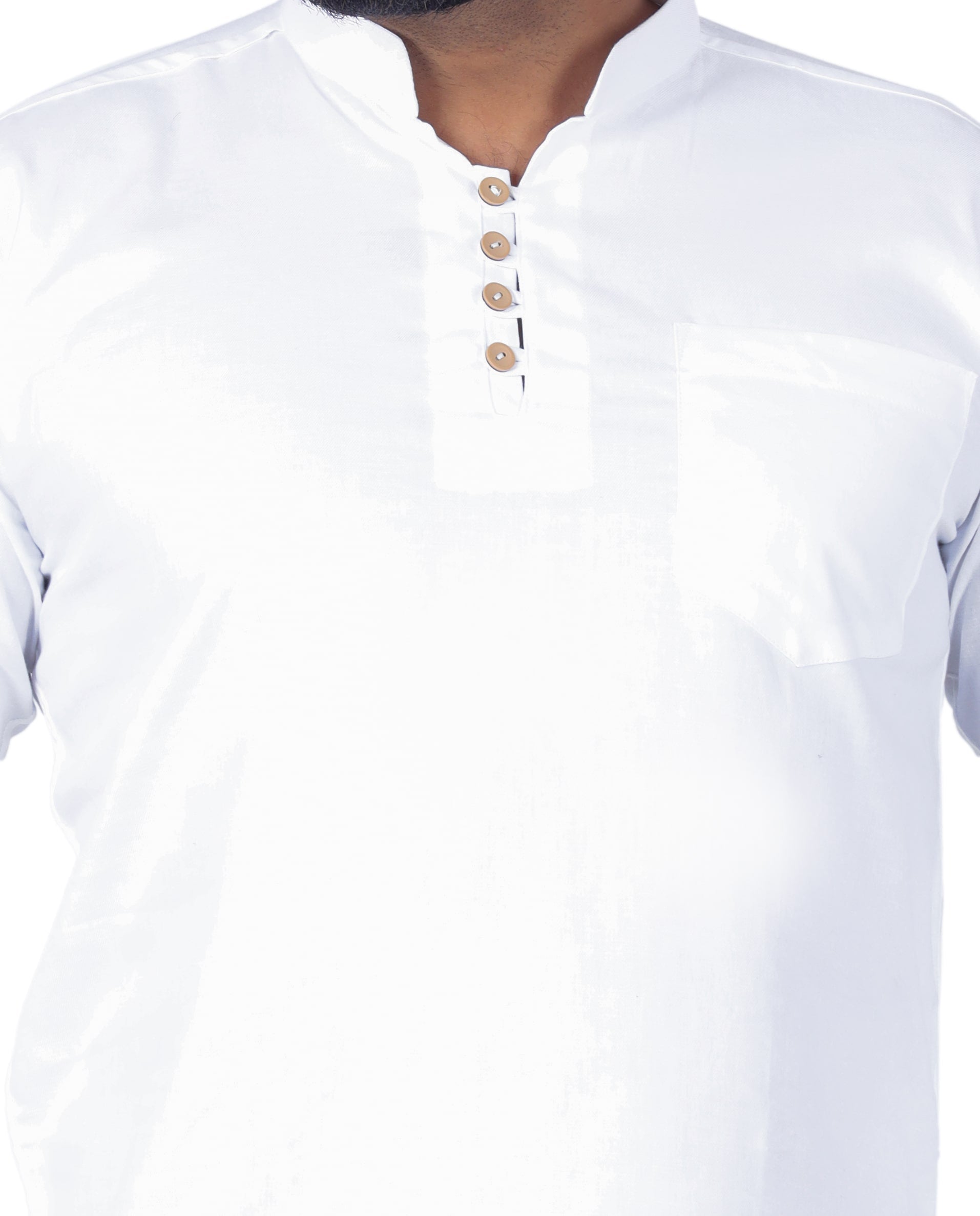 White Solid Pure Cotton Straight Kurta