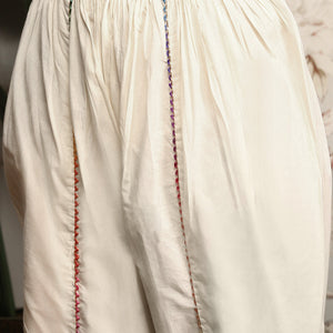 Quirky Mandarin Collar Three-Quarter Sleeves Cotton Straight Kurta & Dhoti Pants