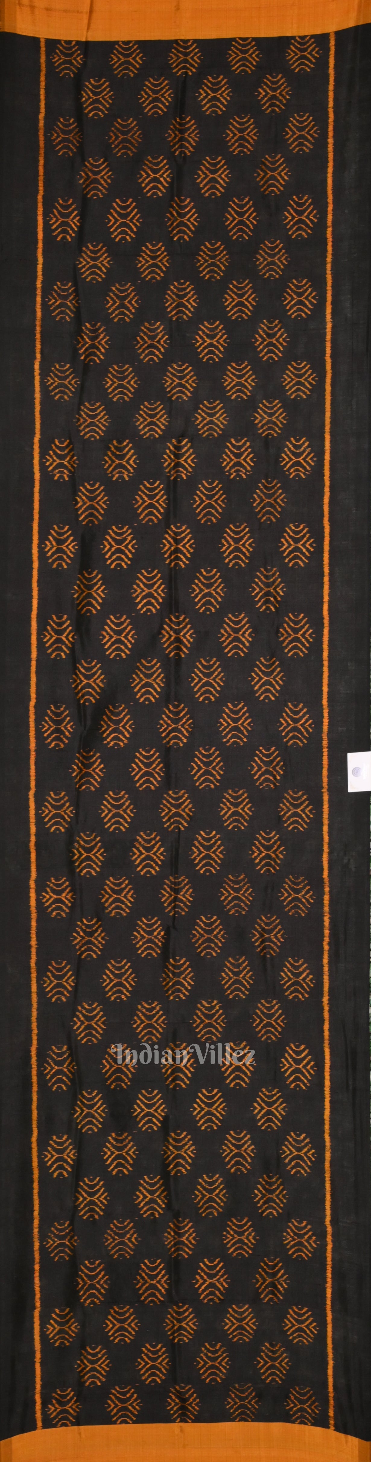 Black Yellow Odisha Ikat Pure Sambalpuri Silk Stole