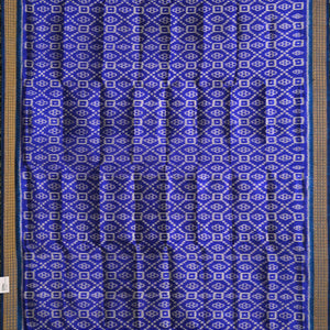 Blue Pasapali Odisha Ikat Pure Sambalpuri Silk Dupatta