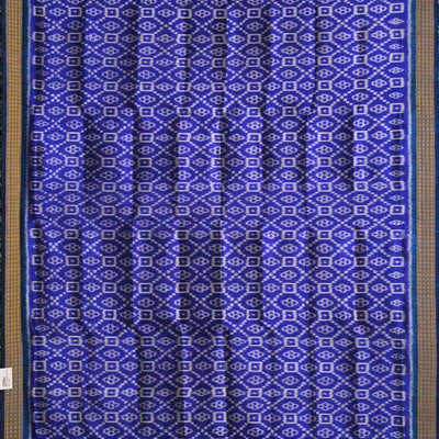 Blue Pasapali Odisha Ikat Pure Sambalpuri Silk Dupatta