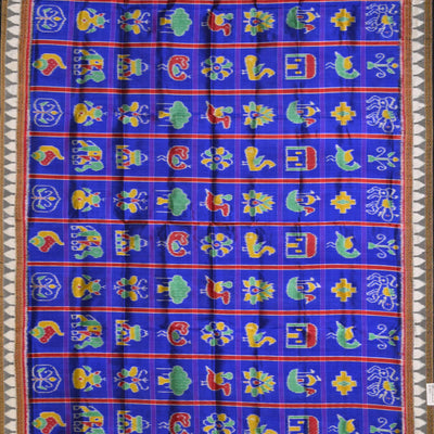 Blue Odisha Handloom Nabakothi Silk Dupatta