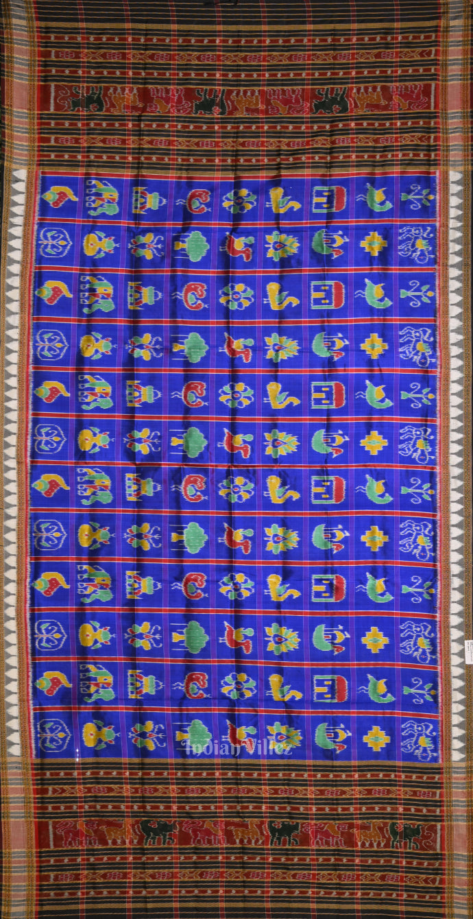 Blue Odisha Handloom Nabakothi Silk Dupatta