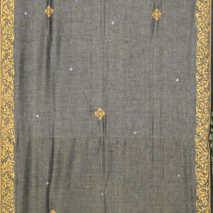 Blue Dual Tone Krishna Tussar Pattachitra Dupatta