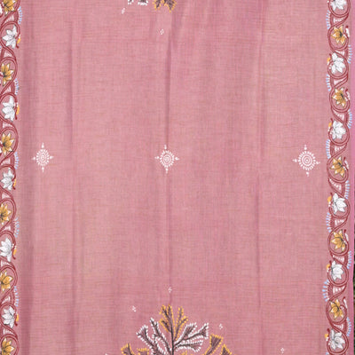 Pink Radha Krishna Raasleela Tussar Pattachitra Dupatta