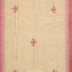 Cream Boita Bandana Tussar Pattachitra Dupatta