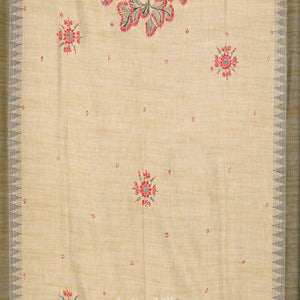 Cream Beige Radha Krishna Raasleela Tussar Pattachitra Dupatta