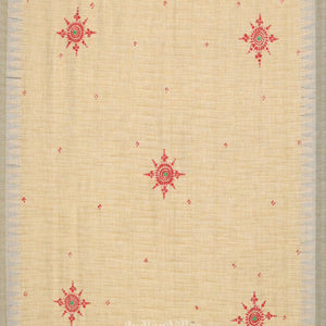 Cream Beige Dandiya Tussar Pattachitra Dupatta