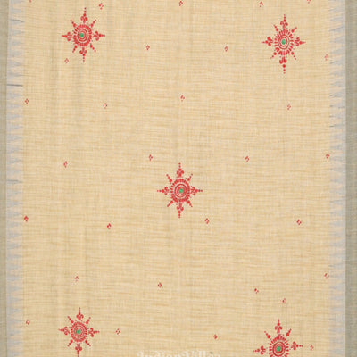 Cream Beige Dandiya Tussar Pattachitra Dupatta