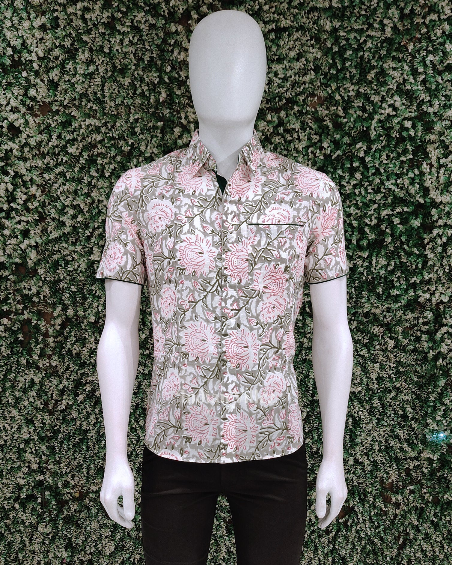 Dali Design Block Printed Half Sleeve Shirt for Men