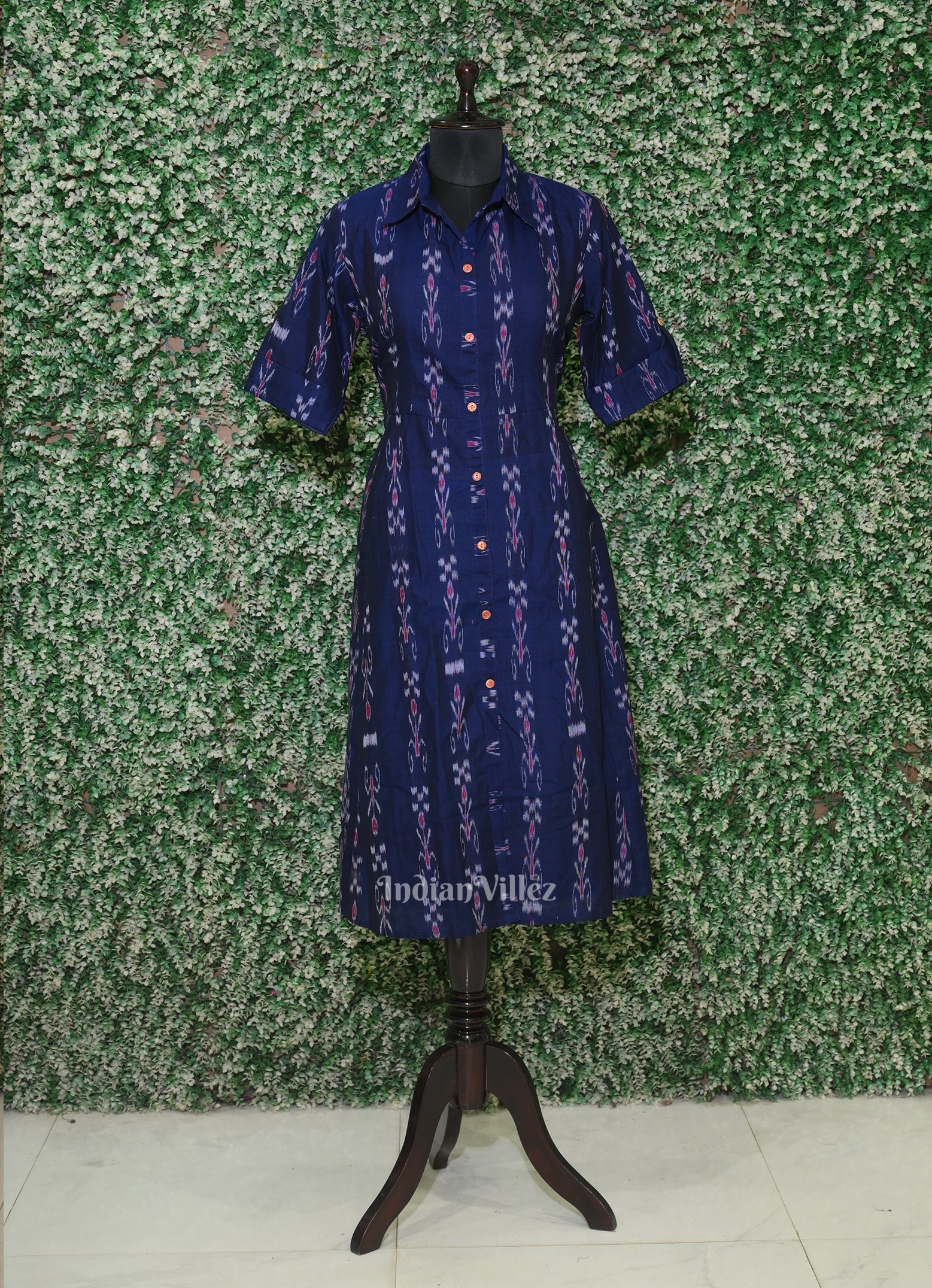 Navy Blue Odisha Ikat Designer Long Gown for Women