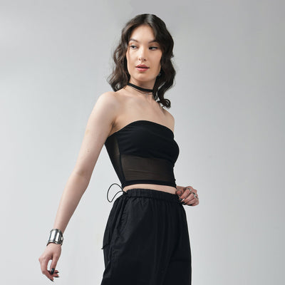 Black Mesh Tube Top